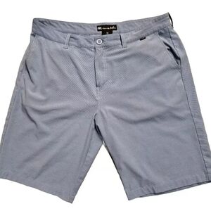 Travis Mathew Shorts Mens 38 Blue Stretch Performance Beck Golf 11 Inch Inseam